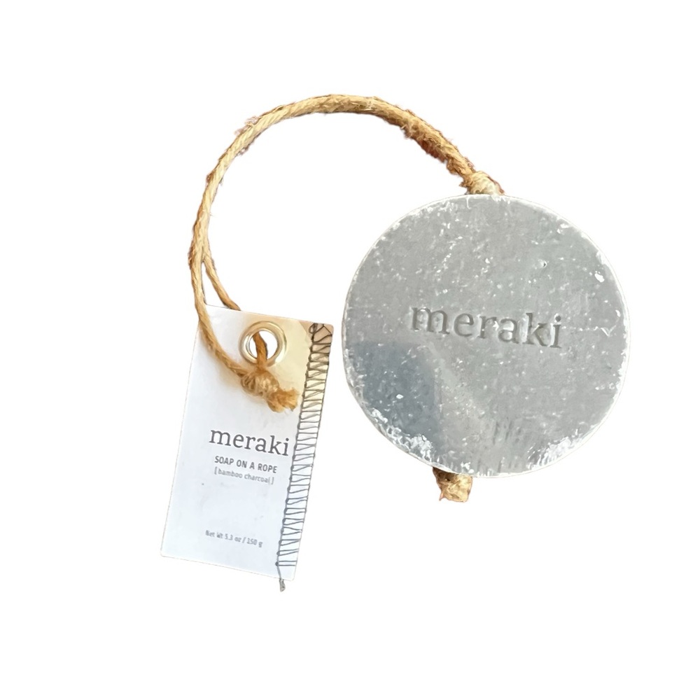 Meraki Bamboo Charcoal Soap on a Rope OS NWT